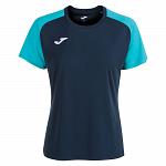 Joma Academy IV Woman SS Tee Navy Blue / Fluorescent Turquoise
