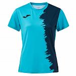 Joma Picasho Woman SS Tee Fluorescent Turquoise / Dark Navy