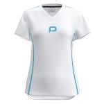 Pallap Tech Women's V-Neck T-Shirt White / Cyan Blue