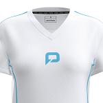 Pallap Tech Women's V-Neck T-Shirt White / Cyan Blue