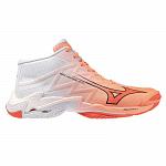 Mizuno Wave Lightning Elite Mid Flamingo Coral / Lava Orange / White