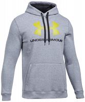 Under Armour Rival Fitted Graphic Hoodie Grey Green