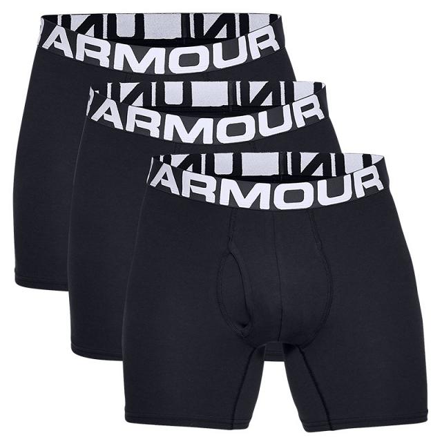 Under Armour Charged Cotton 6in 3Pack Black