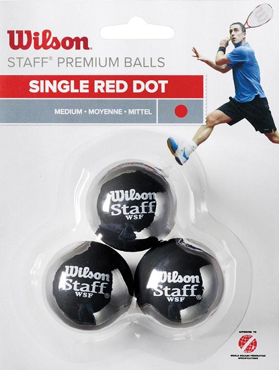 Wilson Squash 3 Ball Red Dot