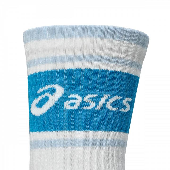 ASICS AEG Logo Crew Socks 3-Pack Illuminate Green / Aegean Blue / Bluebell