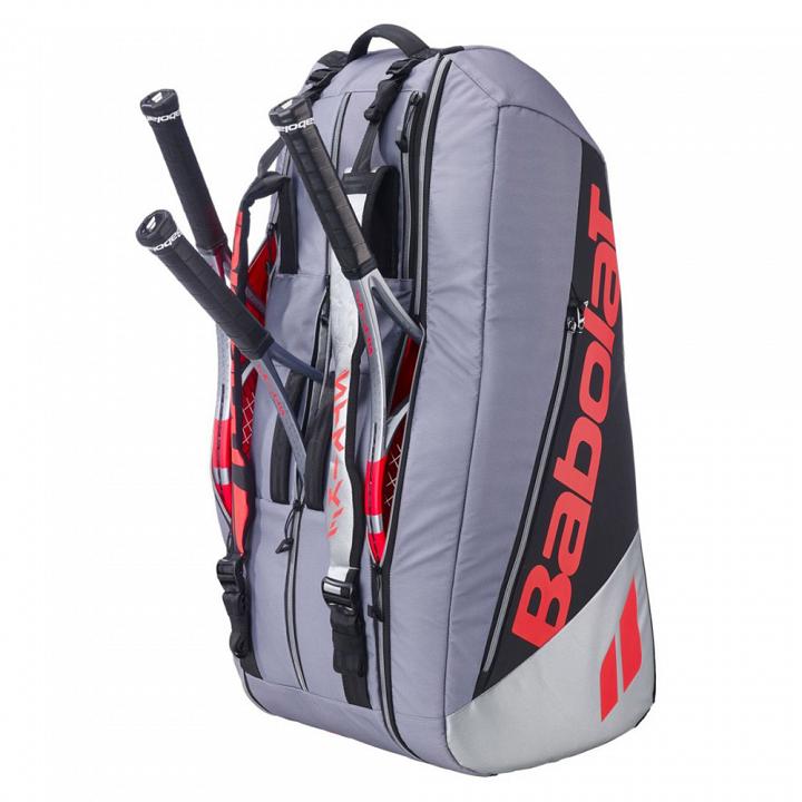 Babolat Pure Strike 4-gen. Thermobag 9R Carbon Grey / Neon Red