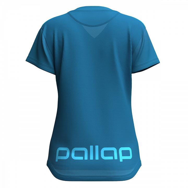 Pallap Technical Women's V-Neck T-Shirt Petrol Blue / Cyan Blue