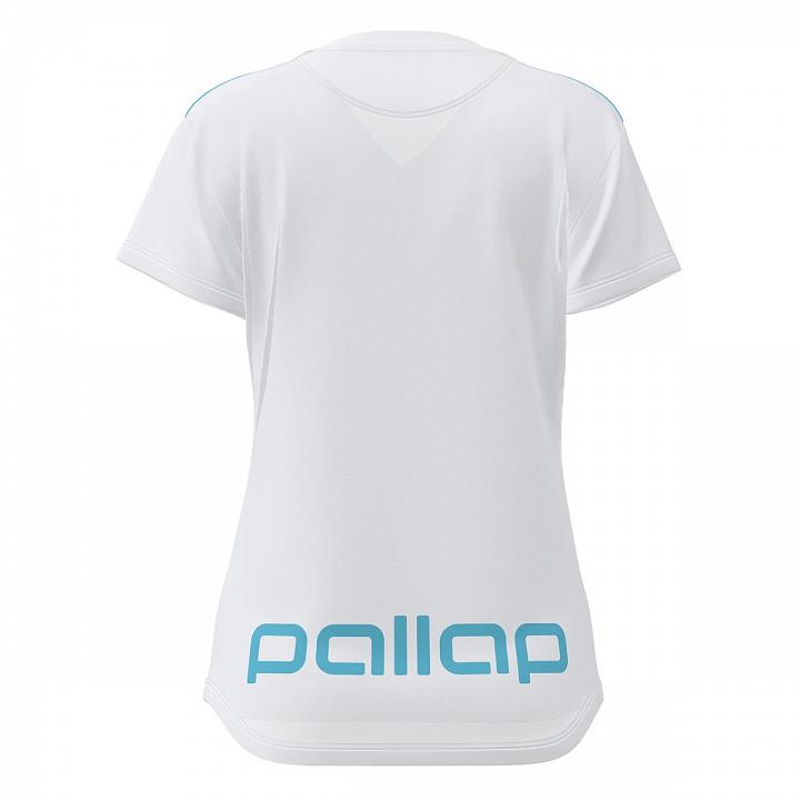 Pallap Tech Women's V-Neck T-Shirt White / Cyan Blue
