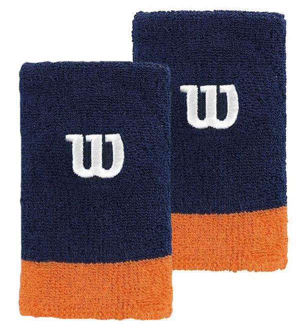 Wilson Extra Wide Wristband Granatowy/Pomarańczowy