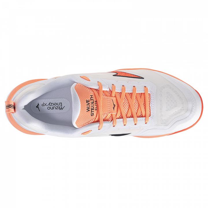 Mizuno Wave Stealth Elite White / Lava Orange