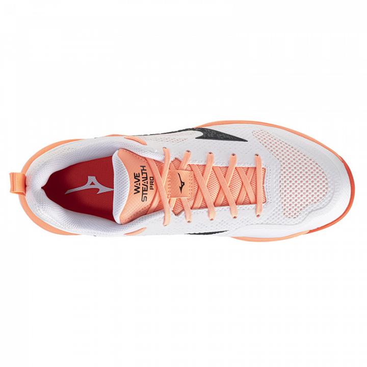 Mizuno Wave Stealth Pro White / Black / Flamingo Coral